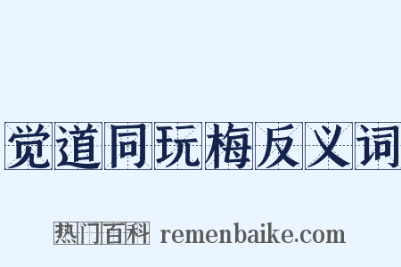 觉道同玩梅反义词是什么意思的图片